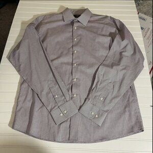 Dockers Button Shirt Mens XL 17 (36/37) Iron Free Fitted Plaid R